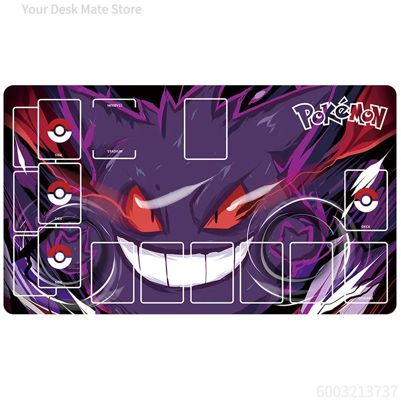 Anime Playmat with Complete Battle Zone Layout,Non-Slip Rubber Trading Card Game Mat, Large Gaming Desk Mousepad for Card Battle