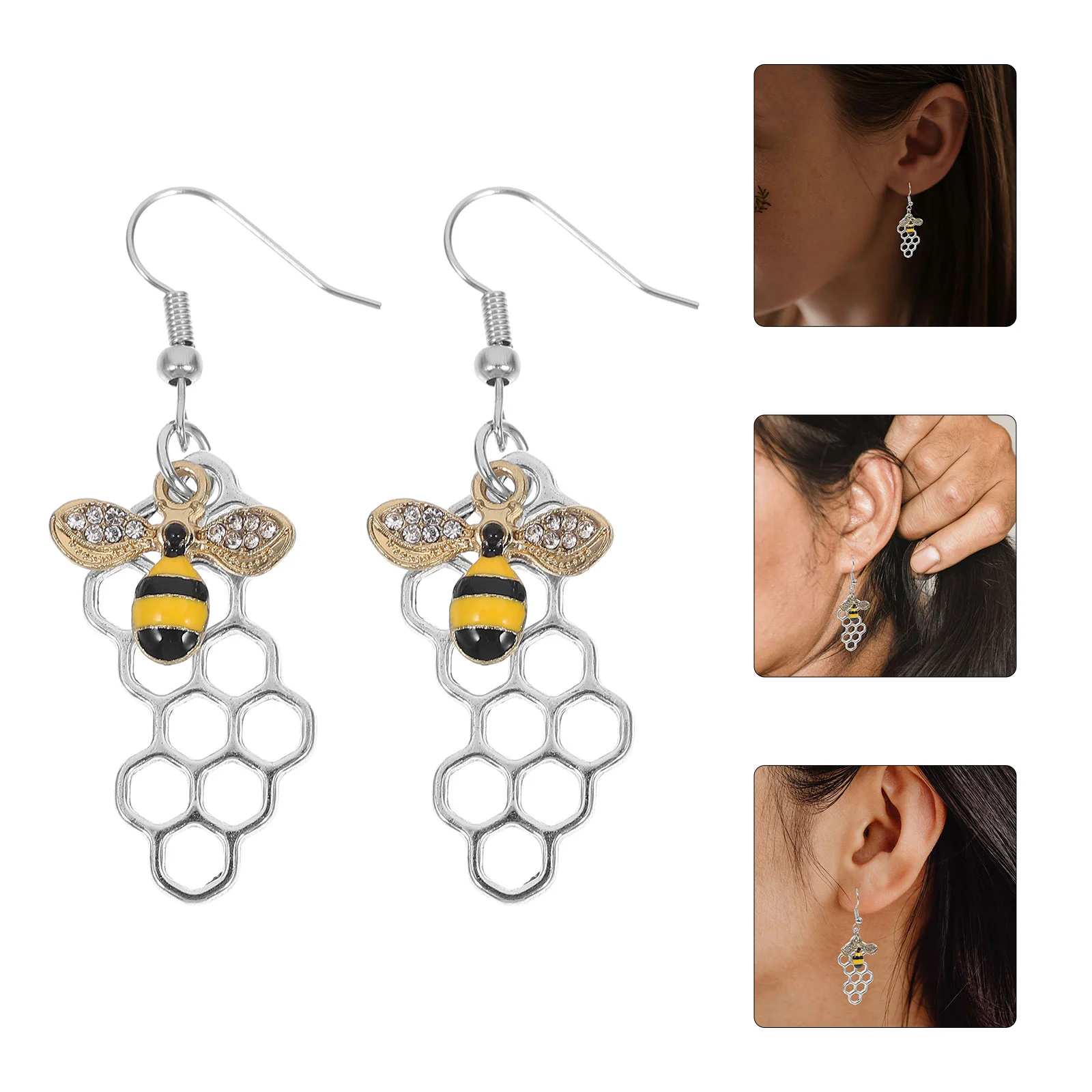 

Honeycomb Earrings for Women Trendy Summer 2024 Teen Girls Bee Dangle Women's Valentine Jewelry
