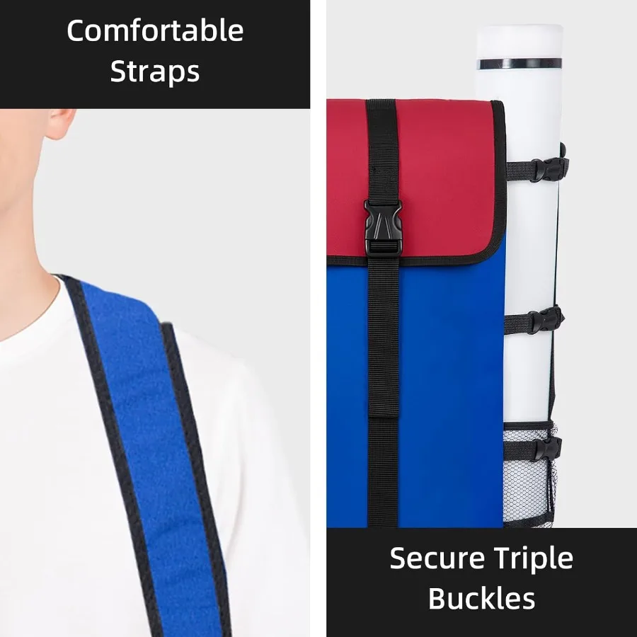 กระเป๋าใส่ผลงานศิลปะ JJRING สำหรับศิลปิน: กระเป๋าเดินทางอเนกประสงค์พร้อมช่องป้องกันสำหรับใส่โปสเตอร์