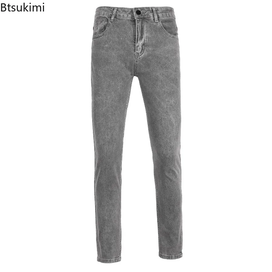 2025 Street Fashion Men Black Jeans High Quality Elastic Slim Ripped Jeans Casual Vintage Men's Basic Small Feet Denim Trousers