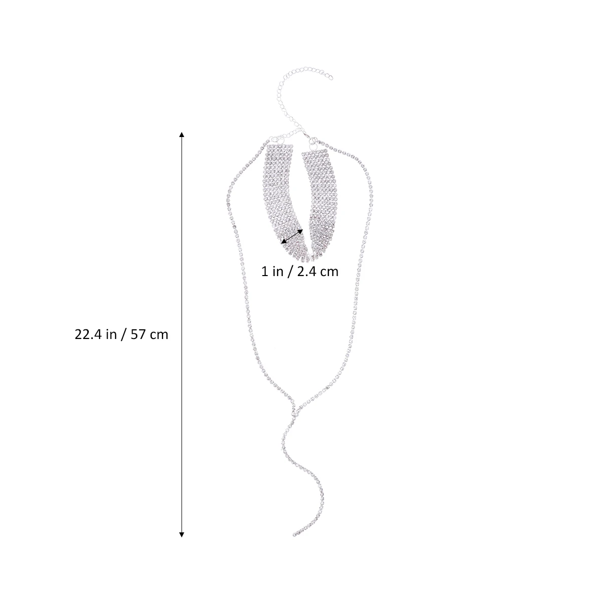 

Women Bling Choker Necklace Silver Rhinestone Eye-Catching Minimalist Design All Occasions Party Gift