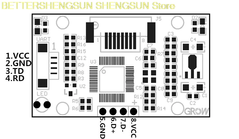 R303 capacitance fingerprint module Fingerprint locker is used to identify the head with fingerprint, compatible with R305F R306