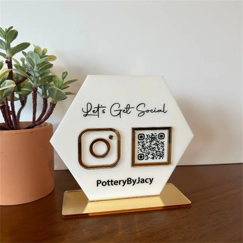 Custom Your Business Social Media QR Code Sign Instagram Sign Beauty Signs