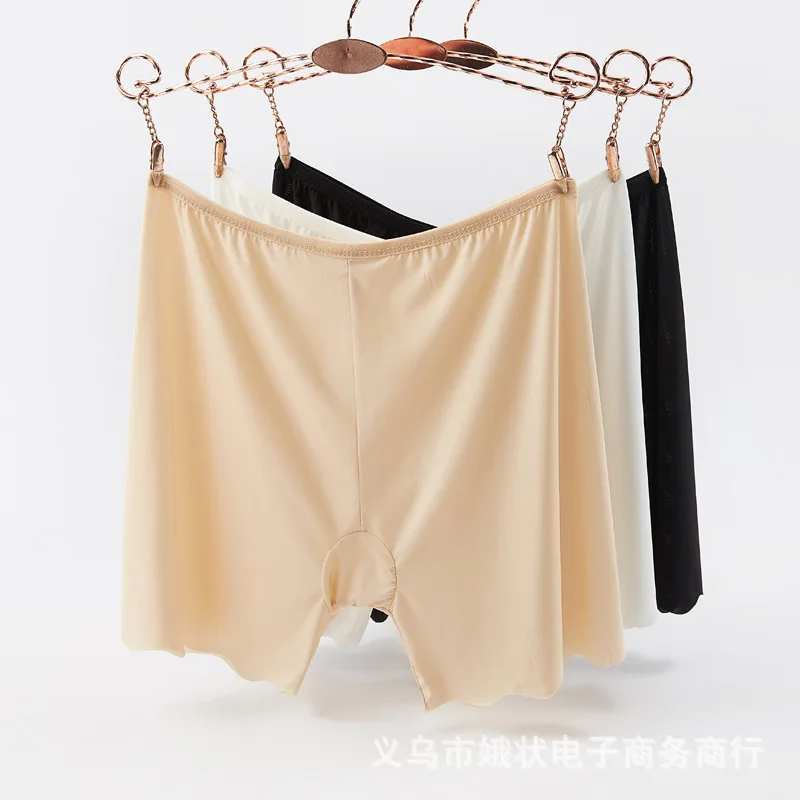 Women Summer Cotton Safety Short Panties Ice Silk Underpant Seamless Anti-glare Ladies Pants Girl Boxer Briefs Female Underwear