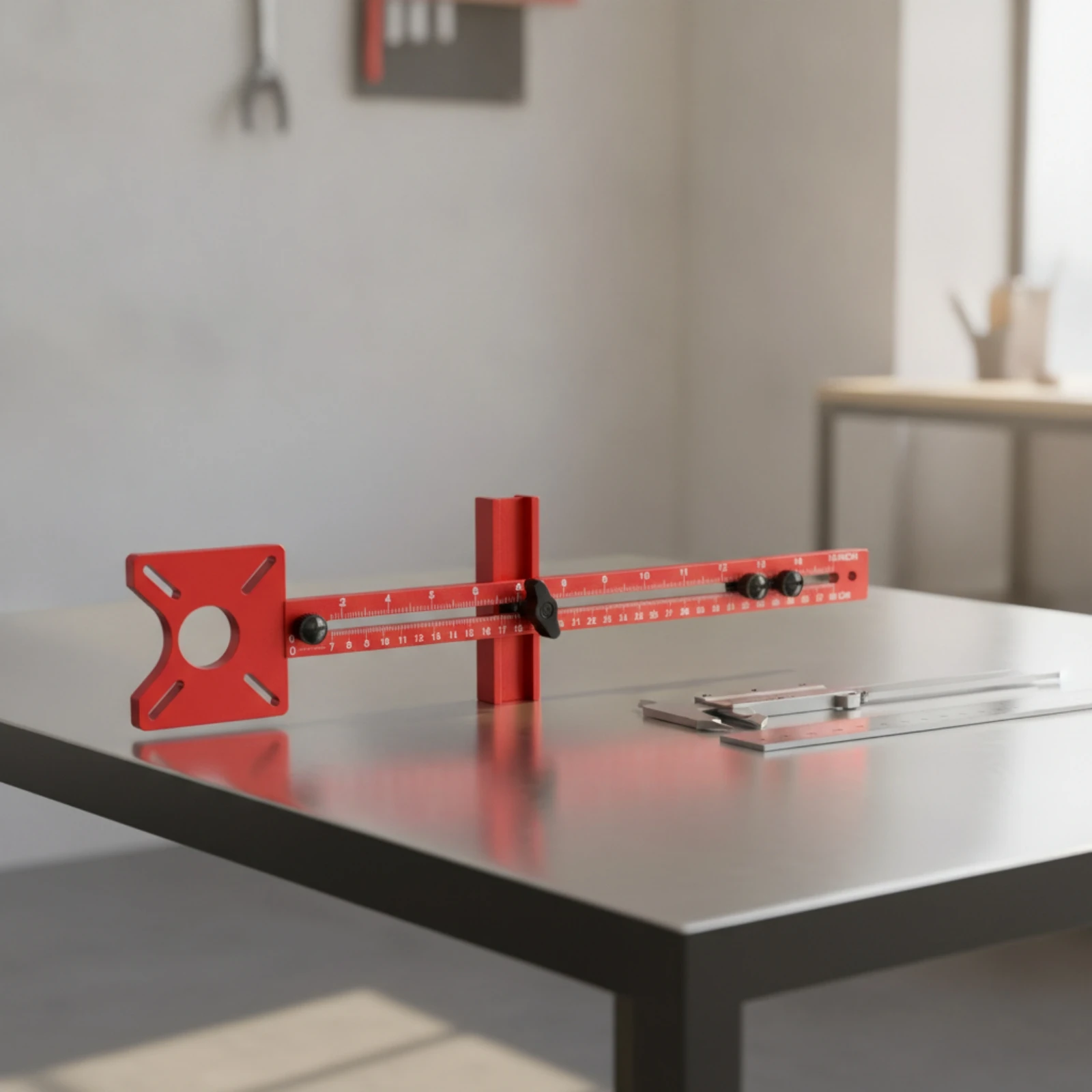 Router Circle Jig Measurement Markings Circle Cutting Jig Router Guide Ruler Slotted Track Power Tool Accessory Locking Knobs - view 5