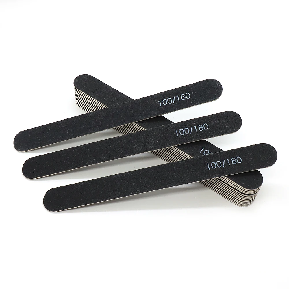 Foamily Nail Files 10/5 Pack 100/180 Grit Professional Wood Emery Boards Double Sided Washable Nail File Set for Acrylic Nails