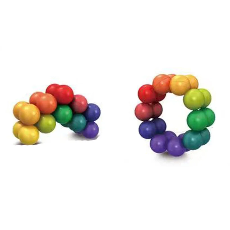 New Shape-variable Magic Decompression Puzzle 2.5cm Rainbow Bead Ball Fidget Toy For Stress Relief