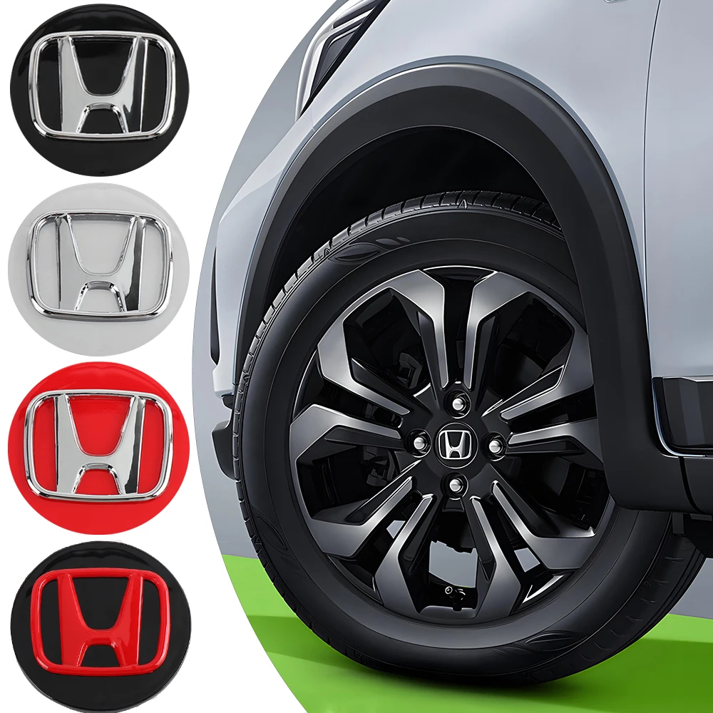 4 قطعة 58/69 مللي متر سيارة عجلة مركز قبعات شارة شعار محور حافة غطاء شعار اكسسوارات لهوندا نوع S R VTEC Modulo Vezel #1