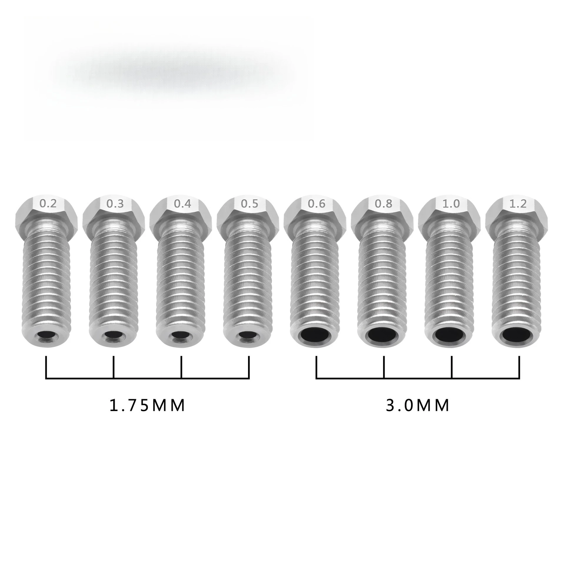3D printer accessories All-metal stainless steel E3D extended nozzle Volcanic nozzle Large flow port nozzle
