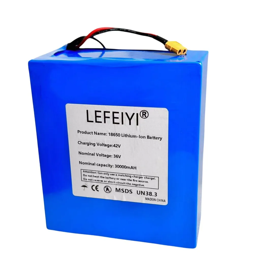 18650 10S8P 36V 30000mAh 500-1000W lithium-ion battery pack, suitable for electric scooters electric vehicles, bicycles with BMS