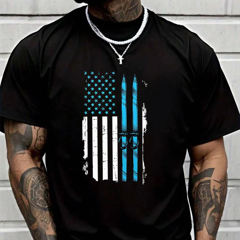 

Футболка с креативным принтом Skiing Is Your Ledenschaft, летняя повседневная футболка с короткими рукавами, уличная одежда для мужчин и женщин, свободная футболка