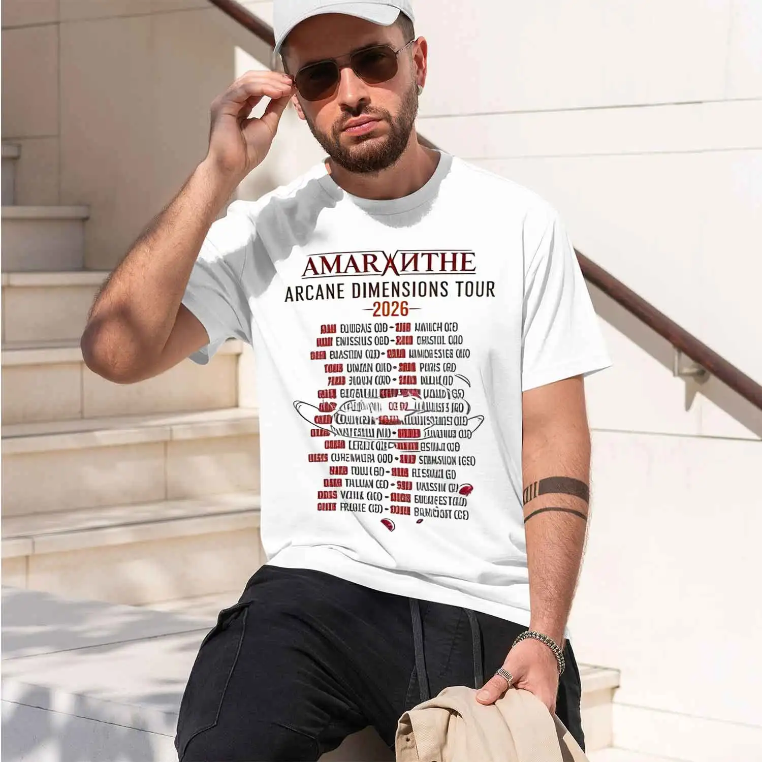 2026 New Model Amaranthe Arcane Dimensions Tour Cotton T-shirt - Comfortable, Breathable, High-Quality, Retro-Y2K Style