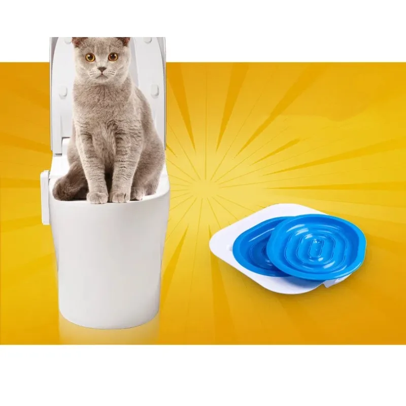 

Cat Toilet Training Kitty Cat Cleaning System Pet Training Litter Color Tray Potty Urinal Pets Plastic Cleaning Toilet Supplies