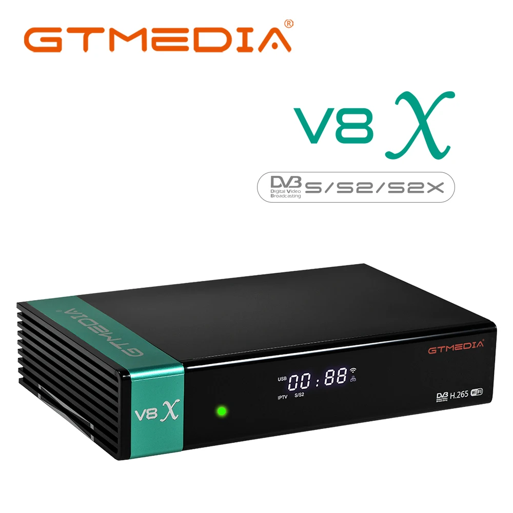 GTMEDIA V8X Satellite TV Receiver DVB-S/S2/S2X Full HD H.265 Built-in Wifi Decoder Support MARS Full PowerVu Biss Key CA Card