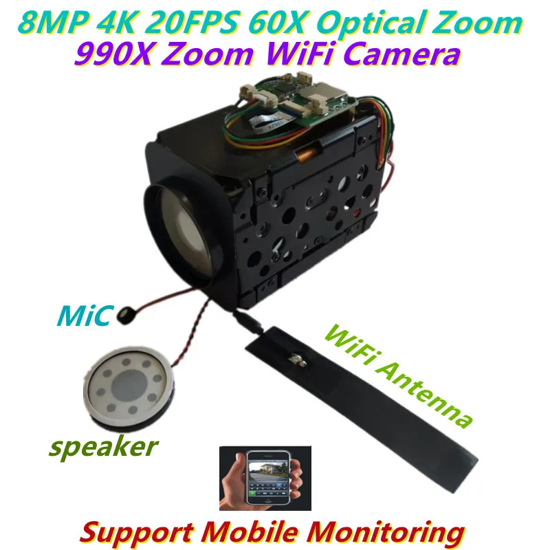 SZJCAY SSC378DE 4K 8MP 990X Zoom WiFi Camera Hikvision4200 RTMP RTSP ONVIF Video Surveillance Camera 60X Optical Tracking Zoom