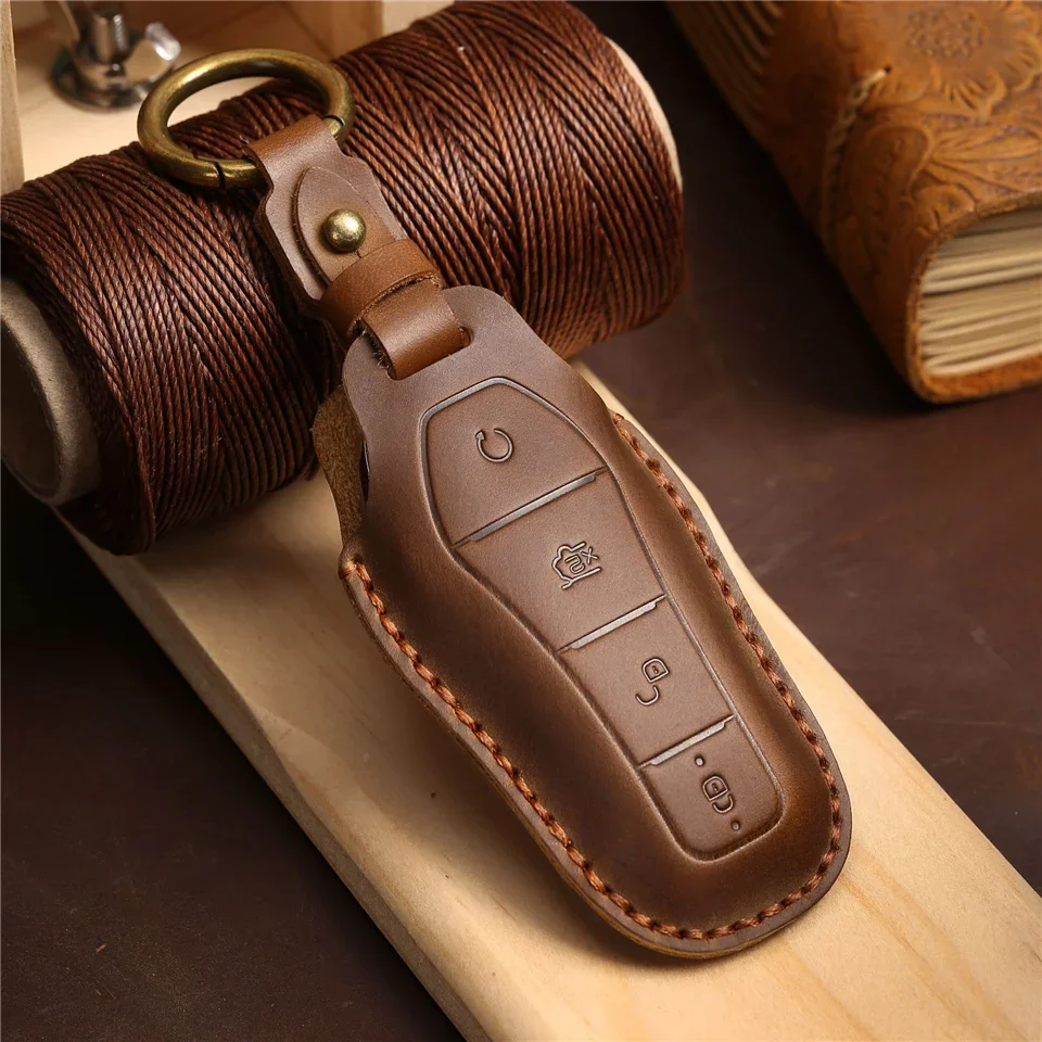 

Car Key Cover Smart Remote Key Case for BYD Tang DM 2018 Key Bag Auto Accessories Keychain Keyring Covers