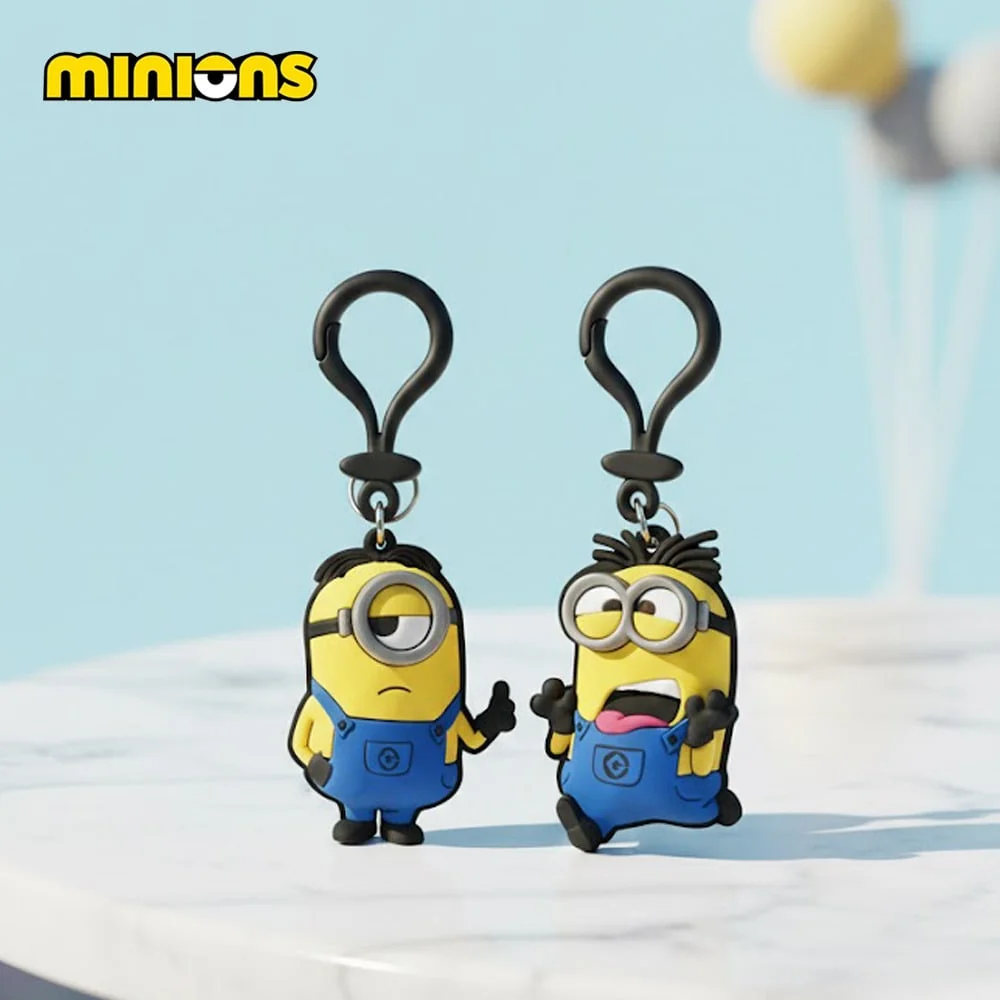 1PC Minions Officially Licensed Figurine Bag Clip Charms Anime Figure Keychain Collector Keyring Backpack Decor Birthday Gift