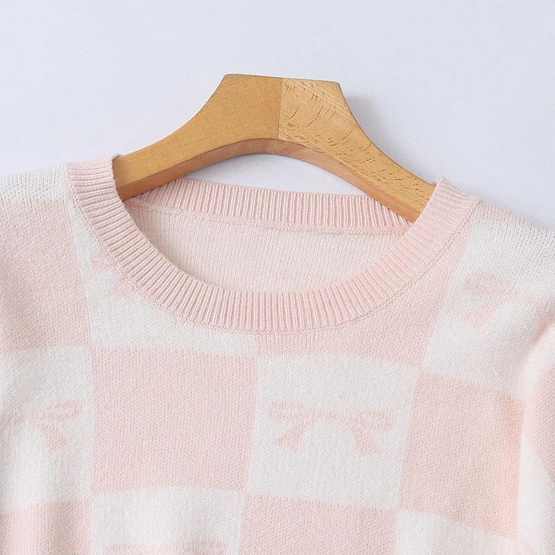 ゆったりとしたロングスリーブのニットセーター、女性用カジュアルな花柄フックニットトップス、春と秋に着用するためのスリム効果のあるニットウェア