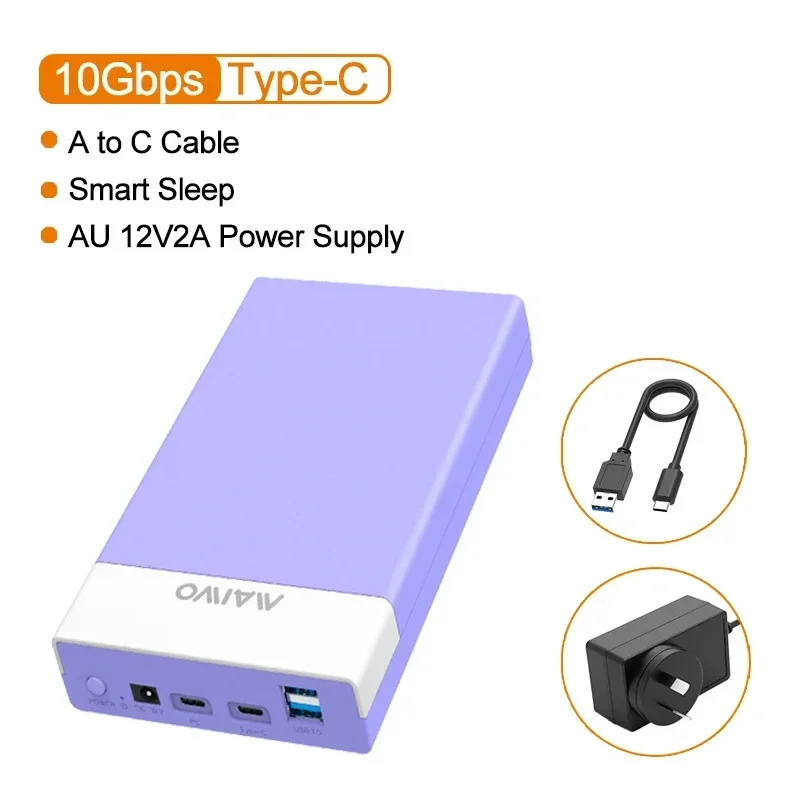 Maiwo Externe Harde Schijf Behuizing Voor 3.5 2.5 Inch Sata Ssd Hdd Met Usb Hub Functie Type C Naar Sata Adapter Case Tot 20Tb