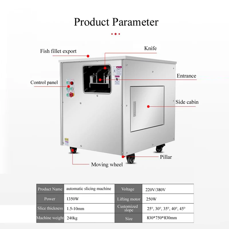 Fish Horizontal Slicer Frozen Fish Processing Machinery Head Fish Cutting Machine