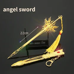 Douluo Continent Anime Peripheral Weapons 22CM Qianrenxue Angel Sword Upgrade Version Alloy sword Model with Sheath Sword Toys