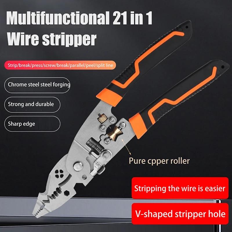 

Multifunctional Wire Stripper Professional Wire Stripping Tool Portable Electric Cable Cutter Electrician Crimping Pliers