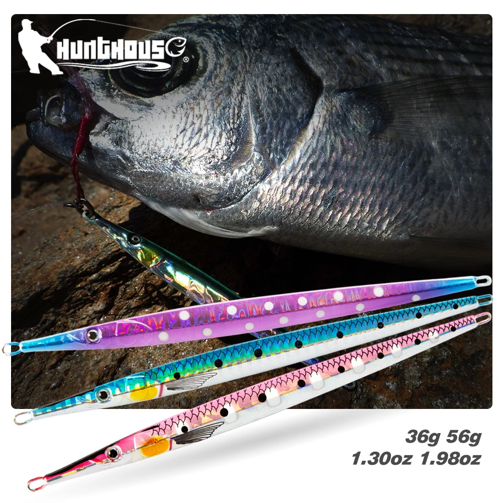 Hunthouse Metal Needle Jigging Fishing Lure Tonąca twarda przynęta 140mm/36g 160mm/56g Wolno rzucana przynęta słonowodna na tonę i okonie