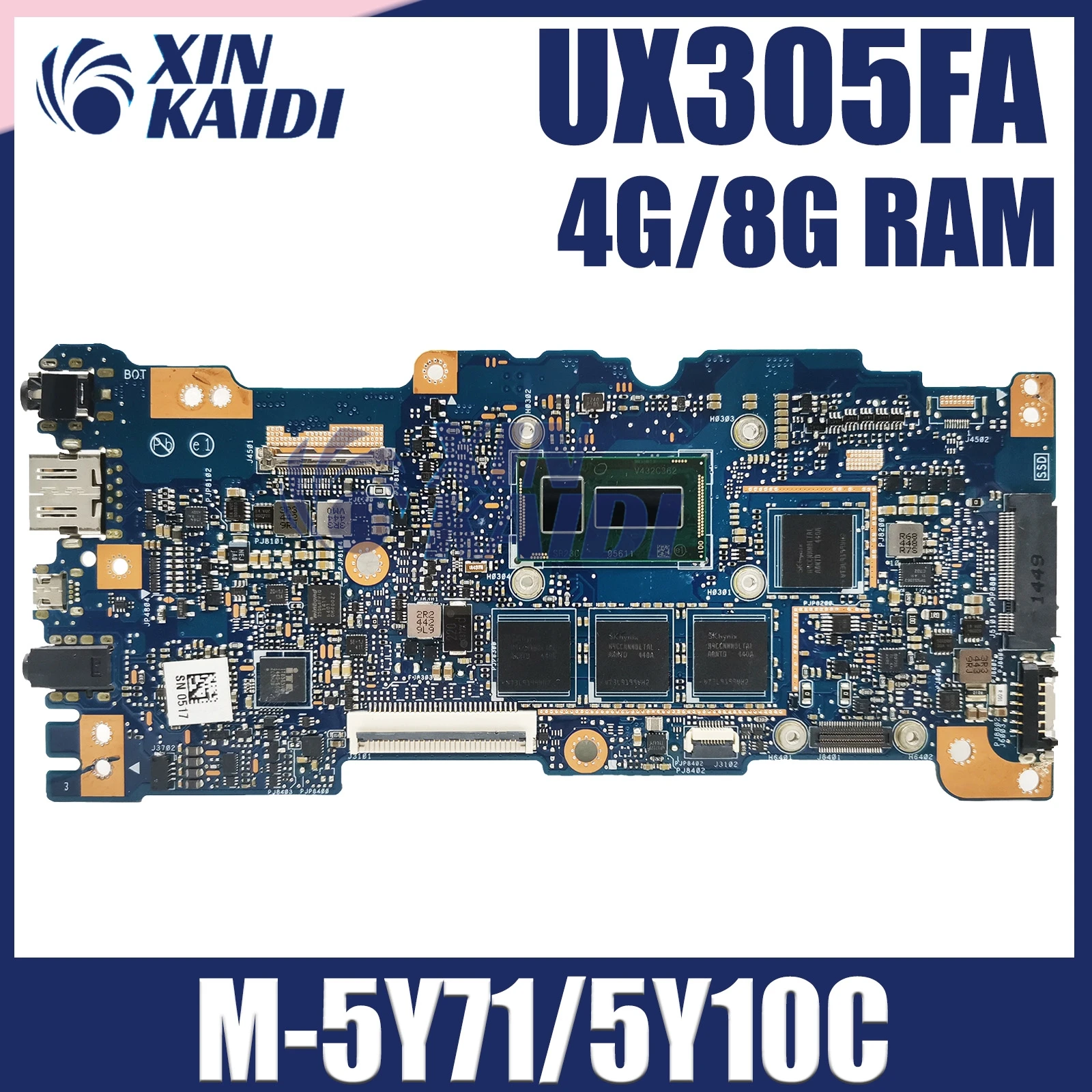 UX305FA Mainboard For ASUS UX305FA UX305 UX305F Laptop Motherboard notebook 5Y71/5Y10C CPU 100% Test