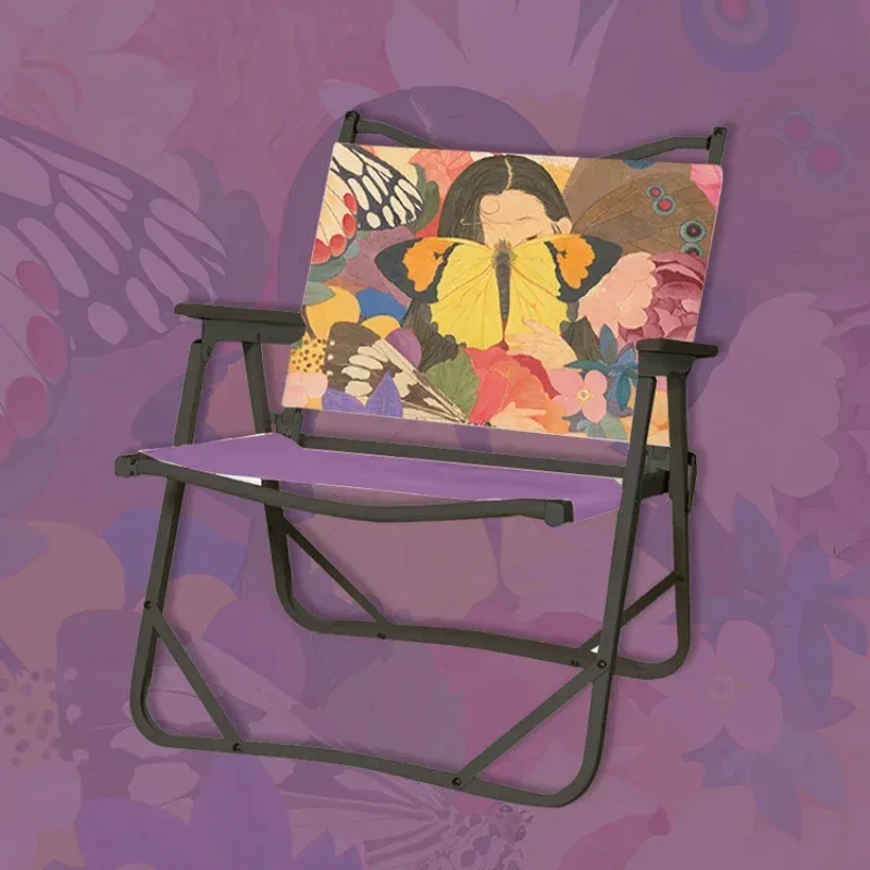 

Home Furniture Gift New Creative Art Outdoor Camping Folding Chair, Portable Kermit Chair Fishing Stool, Balcony Beach Chair