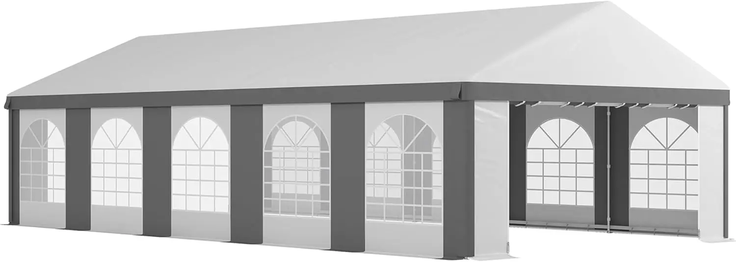 20' x 33' Heavy Duty Party Tent Carport with Removable Sidewalls and Double Doors Large Canopy Tent Sun Shade Shelter