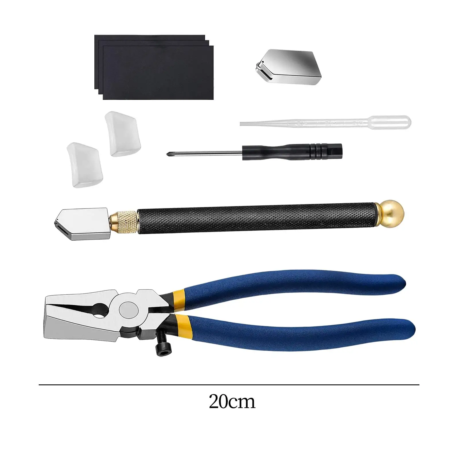 Glass Mosaic Breaking Plier Set with Screwdriver Ergonomic Handle Glass Cutting Tools for Stained Glass