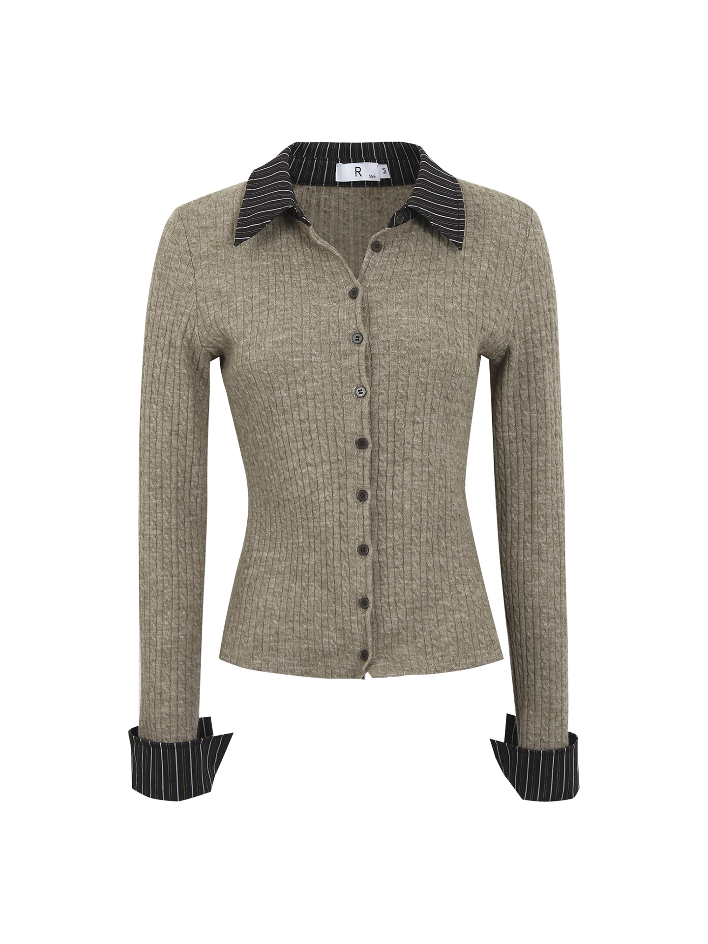 

Ele вязаный открытый кардиган, женский модный осенне-зимний высококачественный топ, искусственный свитер из двух предметов, пальто G Sle