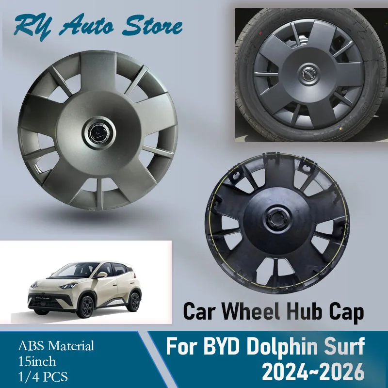 15-Zoll-Radkappen für BYD Dolphin Surf Mini Atto 1 EQ 2024 2025 2026 – ABS-Dekorationsabdeckungen für Felgen und Reifen