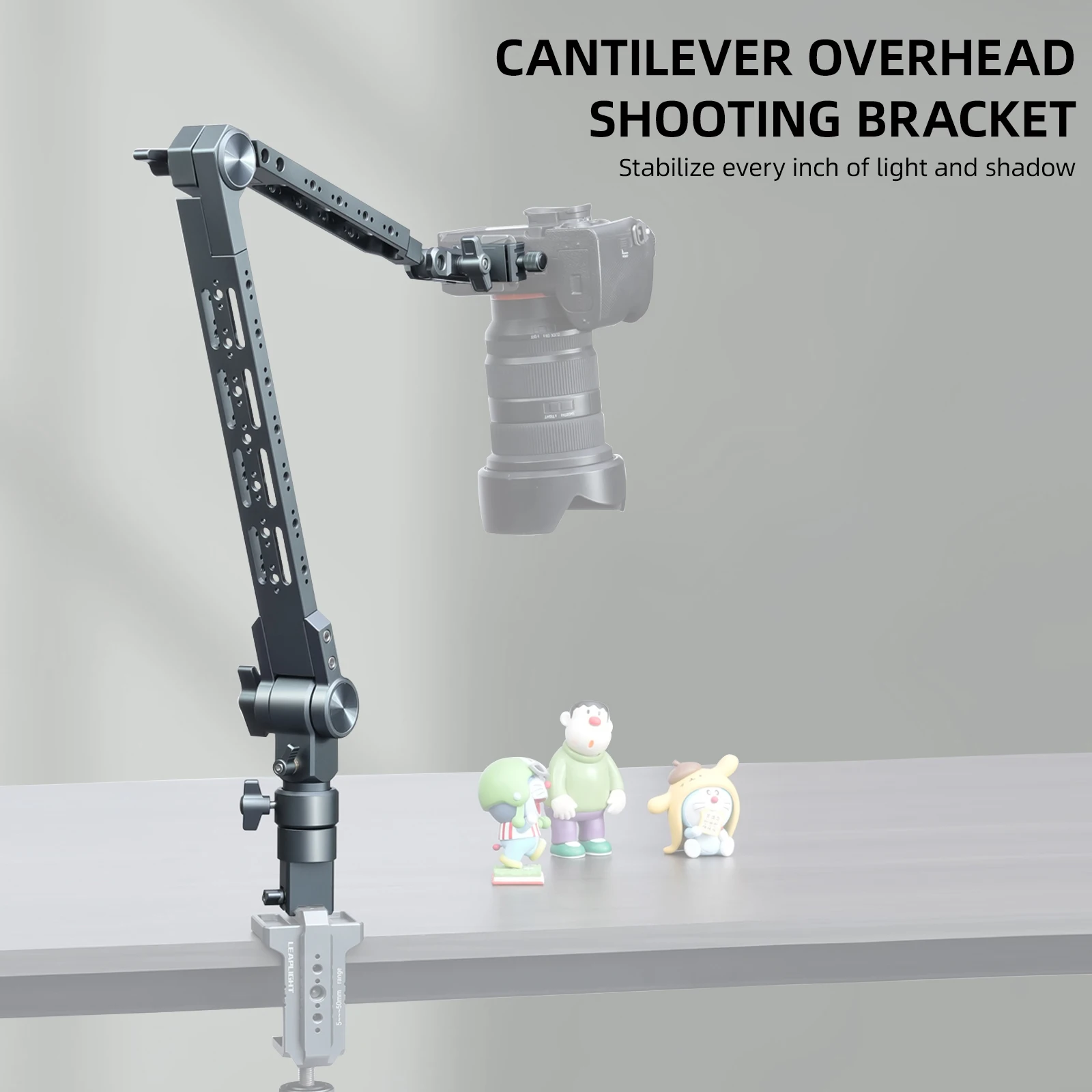 Supporto per telecamera sopraelevata 360 °   Braccio articolato con supporto a sbalzo girevole con supporto da tavolo con filettatura da 1/4" per telefono/iPad