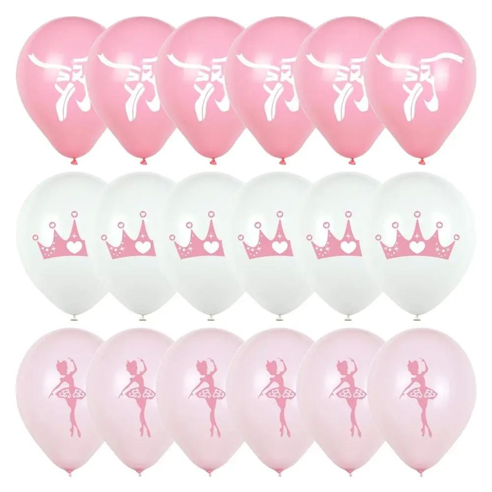 18pcs Ballet Theme Balloons Ballerina Birthday Party Decorations,Pink White Balloons Girl Princess Birthday Party Decorations