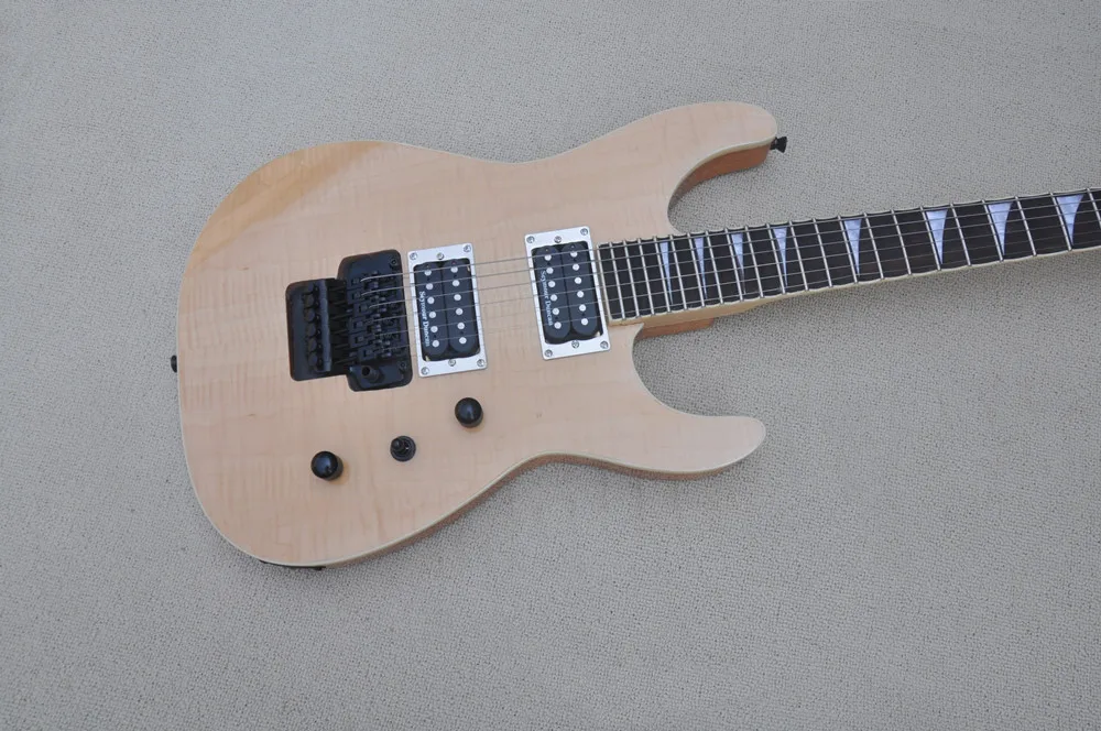 Natural Wood Body Electric Guitar with Scalloped Rosewood Fingerboard,Black Hardware,Provide customized services