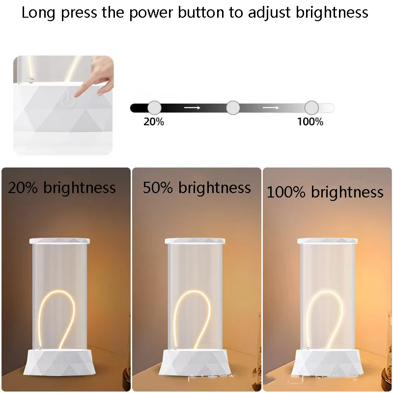 Room Decor LED Night Light Rechargeable High-end Atmosphere Desk Lamp Bedroom Bedside Camping Portable Light