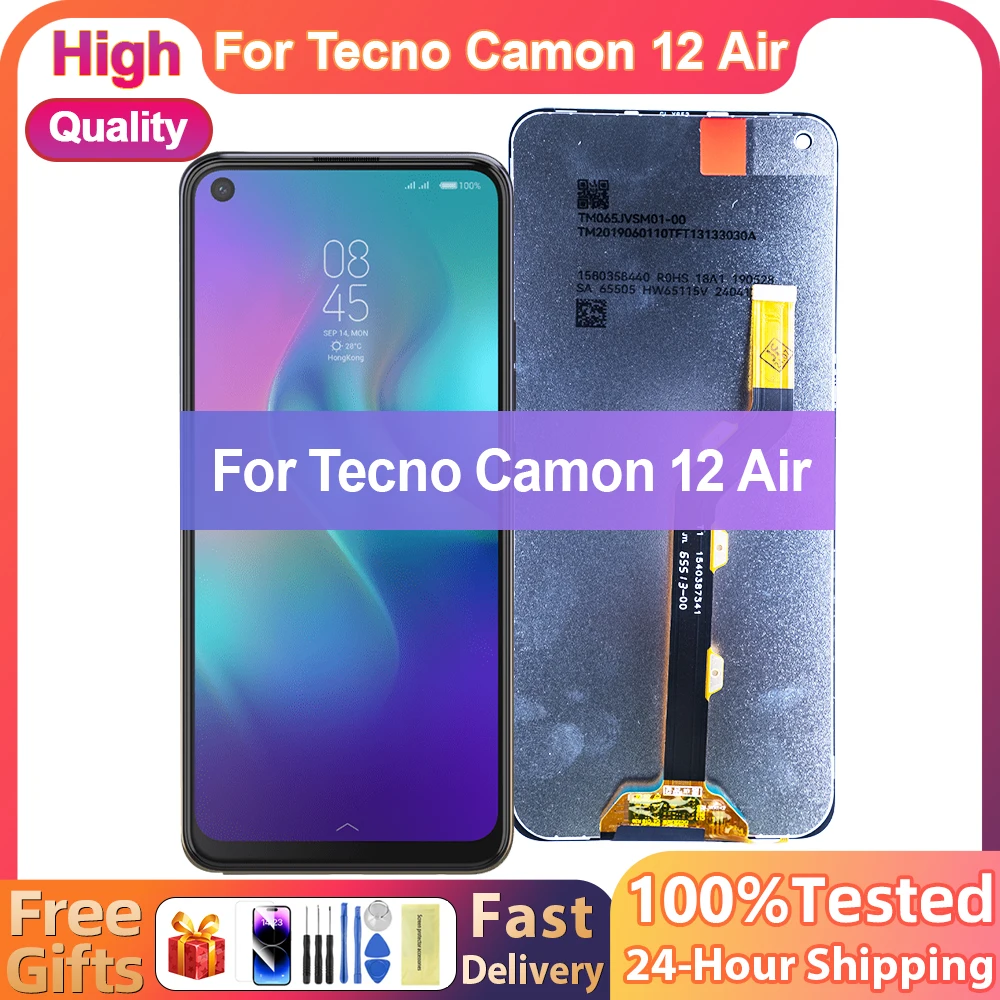 

Высококачественный ЖК-дисплей для Tecno Camon 12 Air CC6, ЖК-дисплей, дигитайзер сенсорного экрана в сборе Pantalla для Tecno Camon 12 Air CC6, ЖК-дисплей