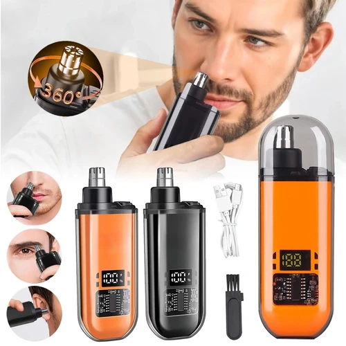 Cortadora de pelo eléctrica para nariz, Mini recortadora de barba portátil para hombre, recortadora recargable por USB para máquina de corte de pelo de oreja y nariz