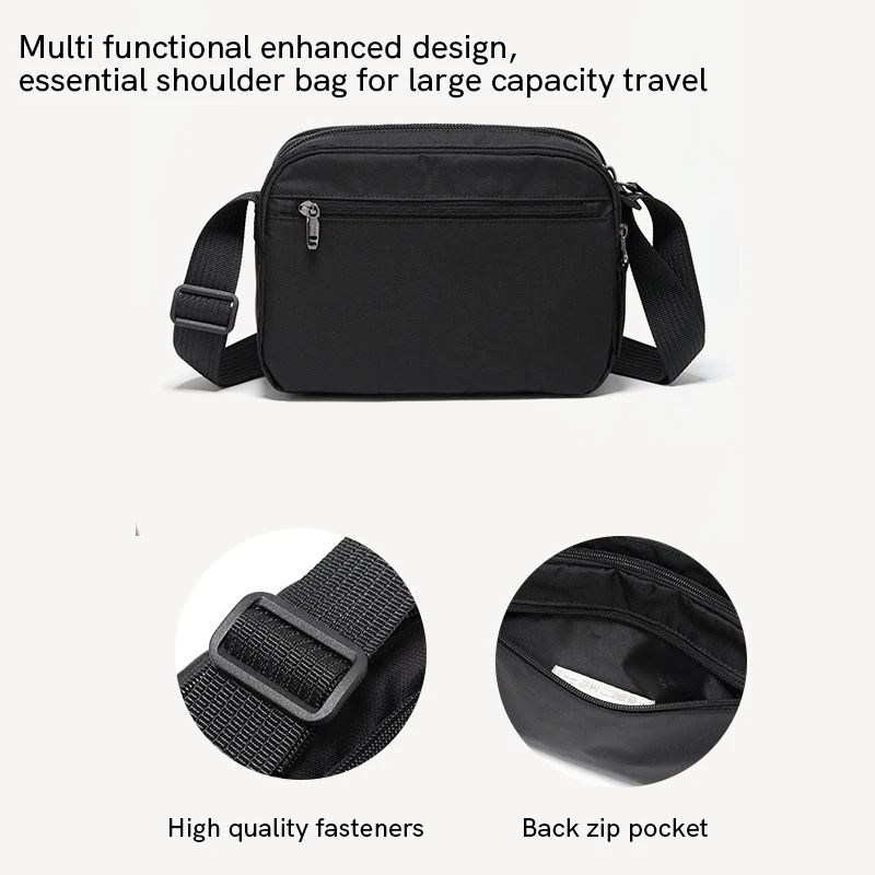 Volunteer Men\'s Casual Shoulder Crossbody Bag for Work Man Travel Hiking Oxford Cloth Zipper Commuter Sling Cross Bags 1829-11