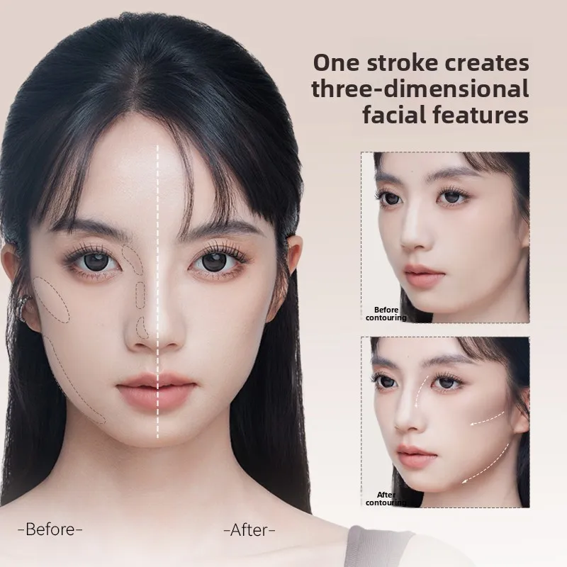 DEZONE 輪郭形成スティック、ブロンザー、べたつかない顔色を明るくする、長持ちする滑らかな滑り心地のフェイスイルミネーターメイクアップ