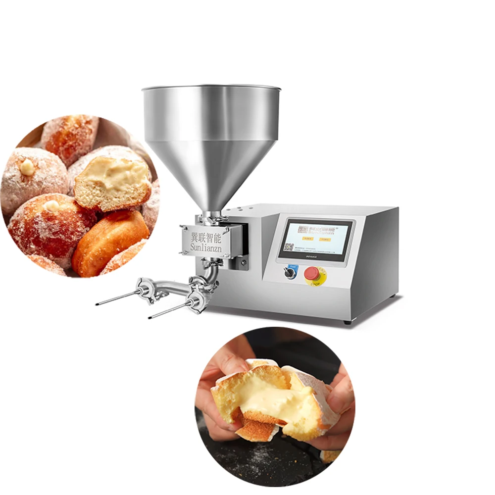 Commercial Automatic Desktop Handheld Cream Buns Pastry Donut Filler Jam Injecting Machine 220V New Touch Control 304 Stainless