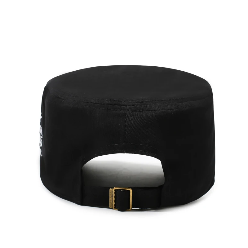 Men Anchor Embroidery Flat Top Army Cap Adjustable Casual Outdoor Sun Peaked Caps For Middle Aged Men