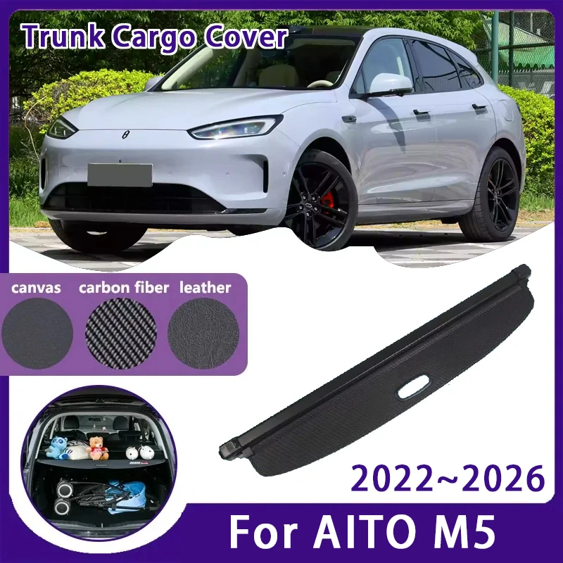 Car Trunk Curtain Cover For AITO M5 Seres M5 2022 2023 2024 2025 2026 Retractable Shades Rack Partition Shelter Auto Accessories