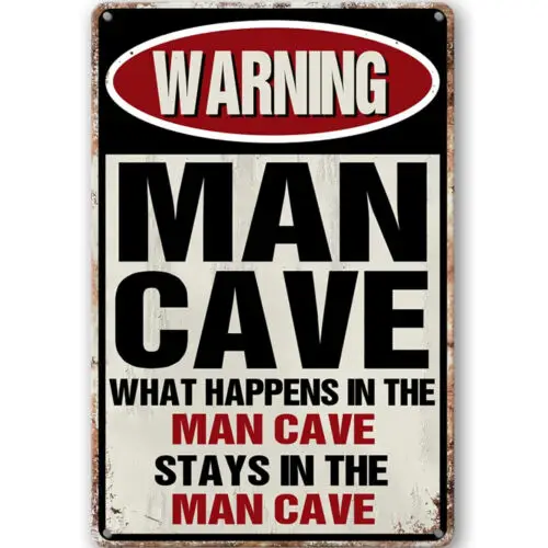 Funny Metal Garage Signs For Men Mancave Sign Bar Beer Wall Decor What Happens