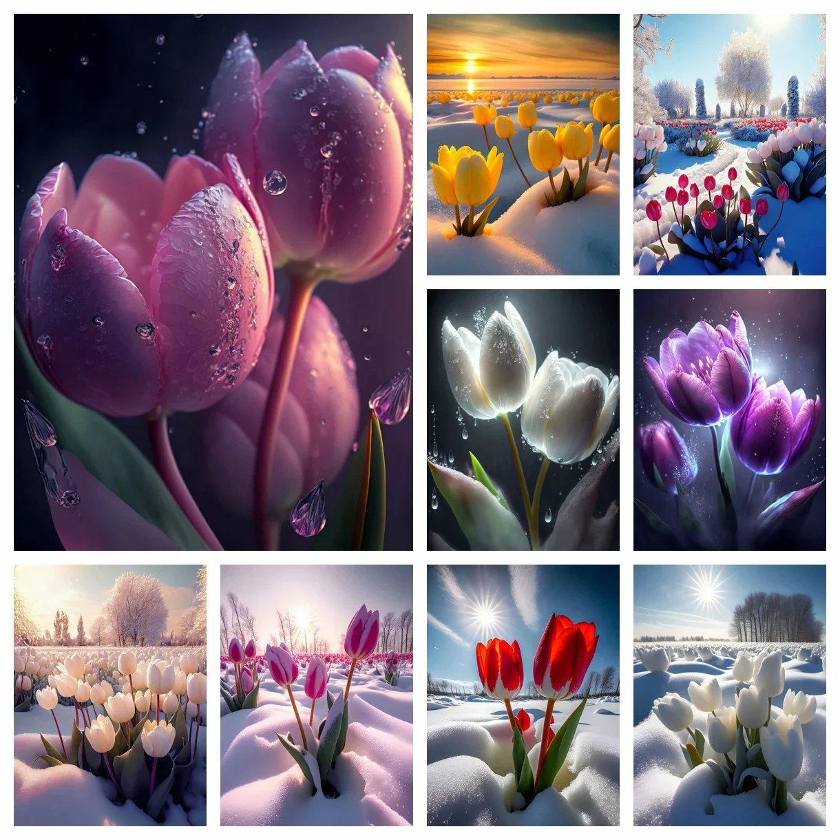 

Dream Flower Tulip 5D DIY Diamond Painting Mosaic Embroidery Fantasy Landscape Art Cross Stitch Kits Handmade Craft Home Decor