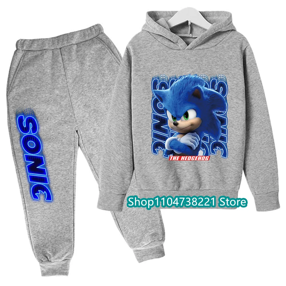 Sonics – ensemble sweat à capuche imprimé dessin animé, offre spéciale 2D, pour enfants, adolescents, garçons et filles, décontracté, automne et hiver, 2025