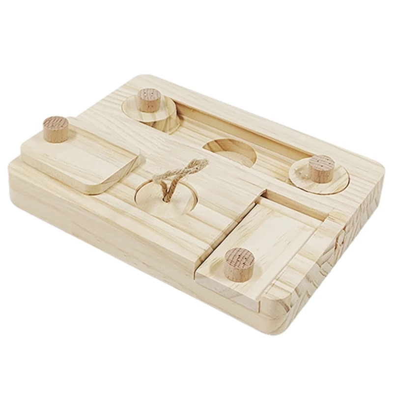 

Guinea Pigs Wooden Puzzle Feeders Funny Foraging Training Toy for Small Animals Drop shipping