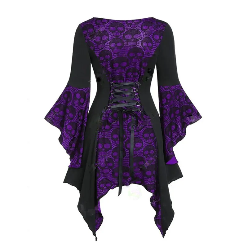Vintage Halloween Cosplay Kostüm Hexe Vampir Gothic Kleid Geist Kleider Up Party Mittelalterliche Braut Weibliche Halloween Kleidung