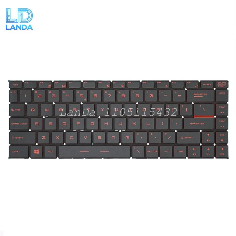 US Keyboard For MSI GS65VR GF63 MS-16R1 R3 16Q1 PS63 P65 GF63 8RC Red Backlit